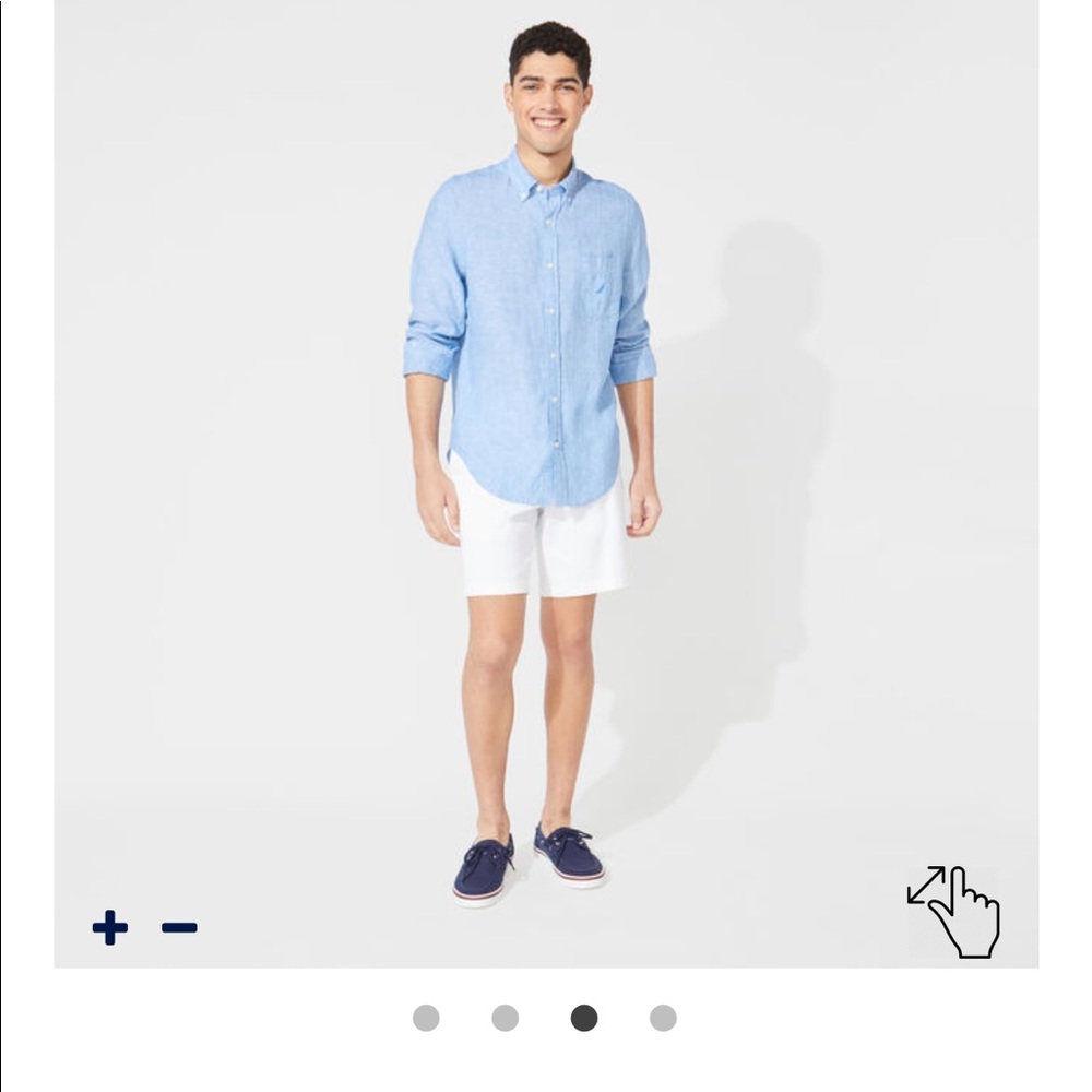 Nautica Linen Long Sleeve Button Down Sz M